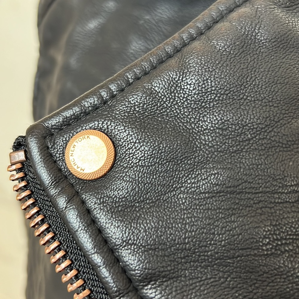 Marc New York Black Faux  Leather Moto Vest w/ Rose Gold Accents, Size L - Picture 4 of 8